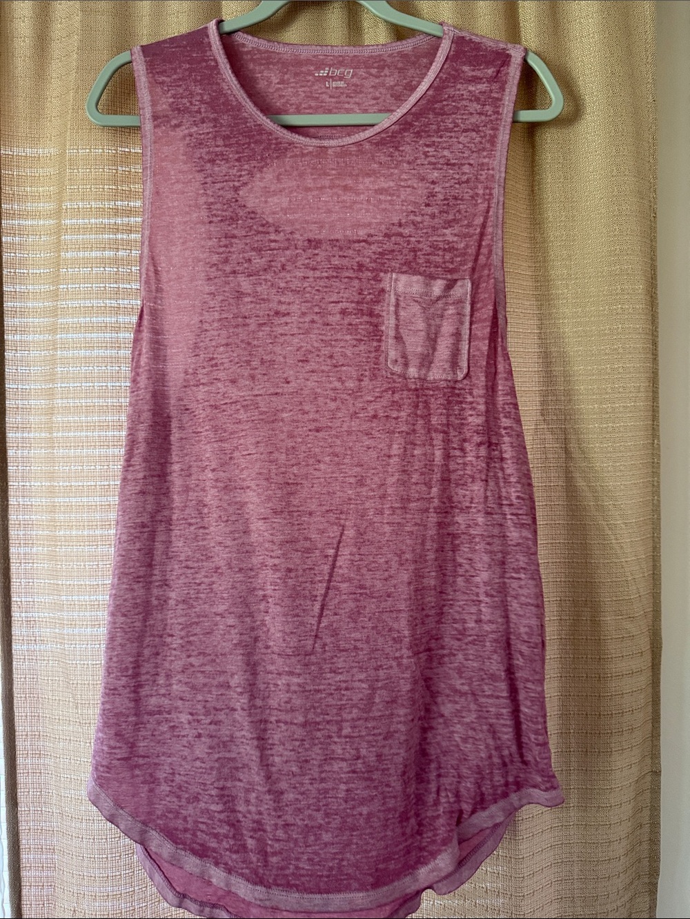 bcg Pink Burnout Pocket Tank